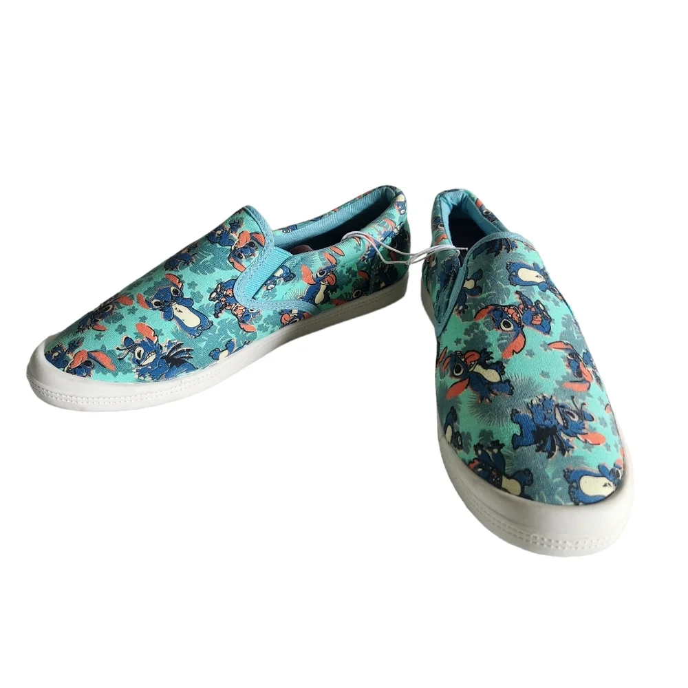 Disney Lilo and Stitch Hawaiian Sneakers Slip On Shoes Size 8